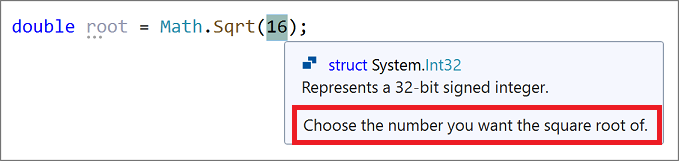 Code snippet replacement parameter tooltip in Visual Studio