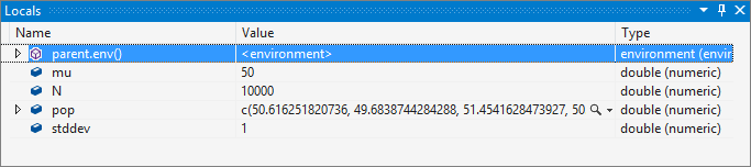 Locals window in Visual Studio