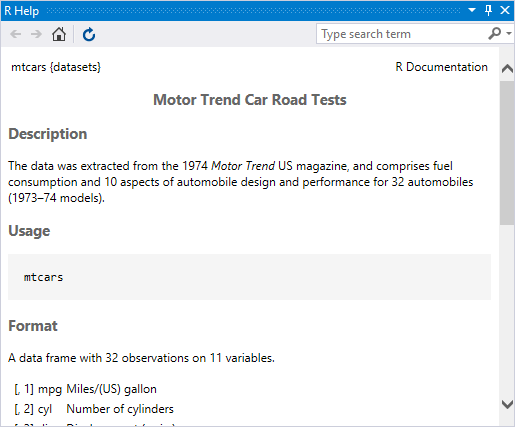 Help window in Visual Studio