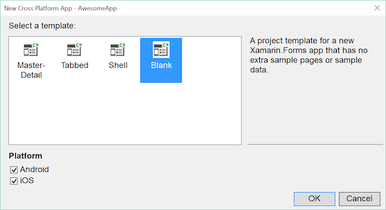 .NET Standard가 포함된 Android 및 iOS