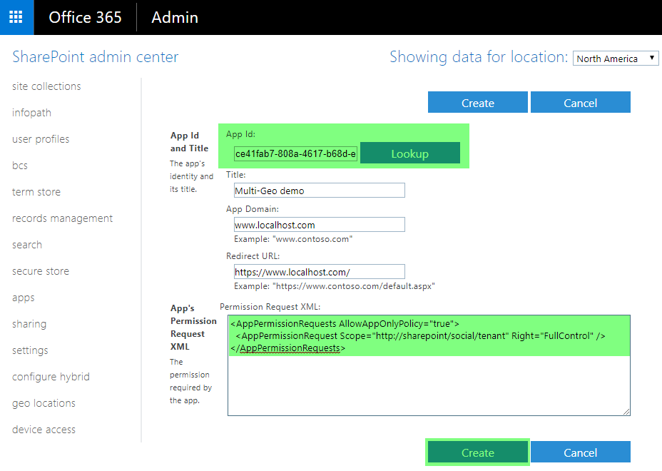 Grant permissions to app principal