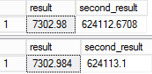 CREATE TABLE AS SELECT 결과의 SSMS(SQL Server Management Studio)의 스크린샷.