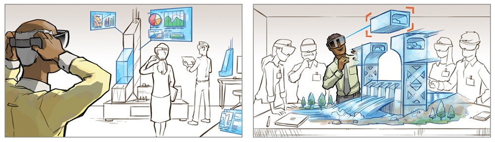 Diagram of a high-fidelity storyboard example.