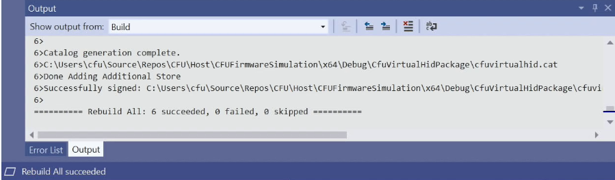 CfuVirtualHid 빌드 성공.