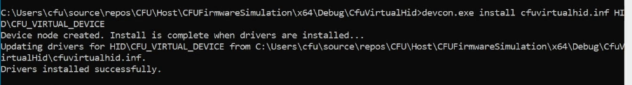 CfuVirtualHid 디바이스 설치 성공
