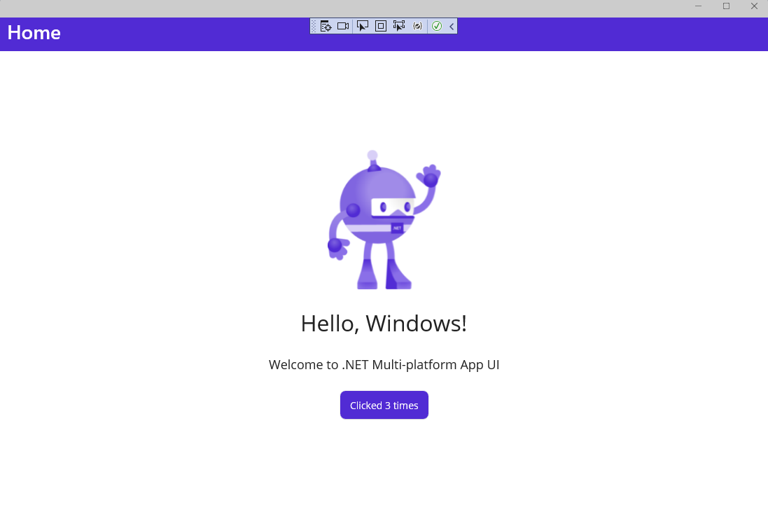 헬로 월드 XAML 핫 다시 로드 사용하여 Hello Windows로 업데이트되었습니다.