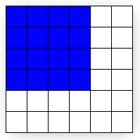 (0,0)에서 (4,4)로 그린 텍스트가 없는 쿼드 그림