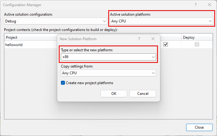 Zrzut ekranu przedstawiający okno dialogowe programu Configuration Manager.