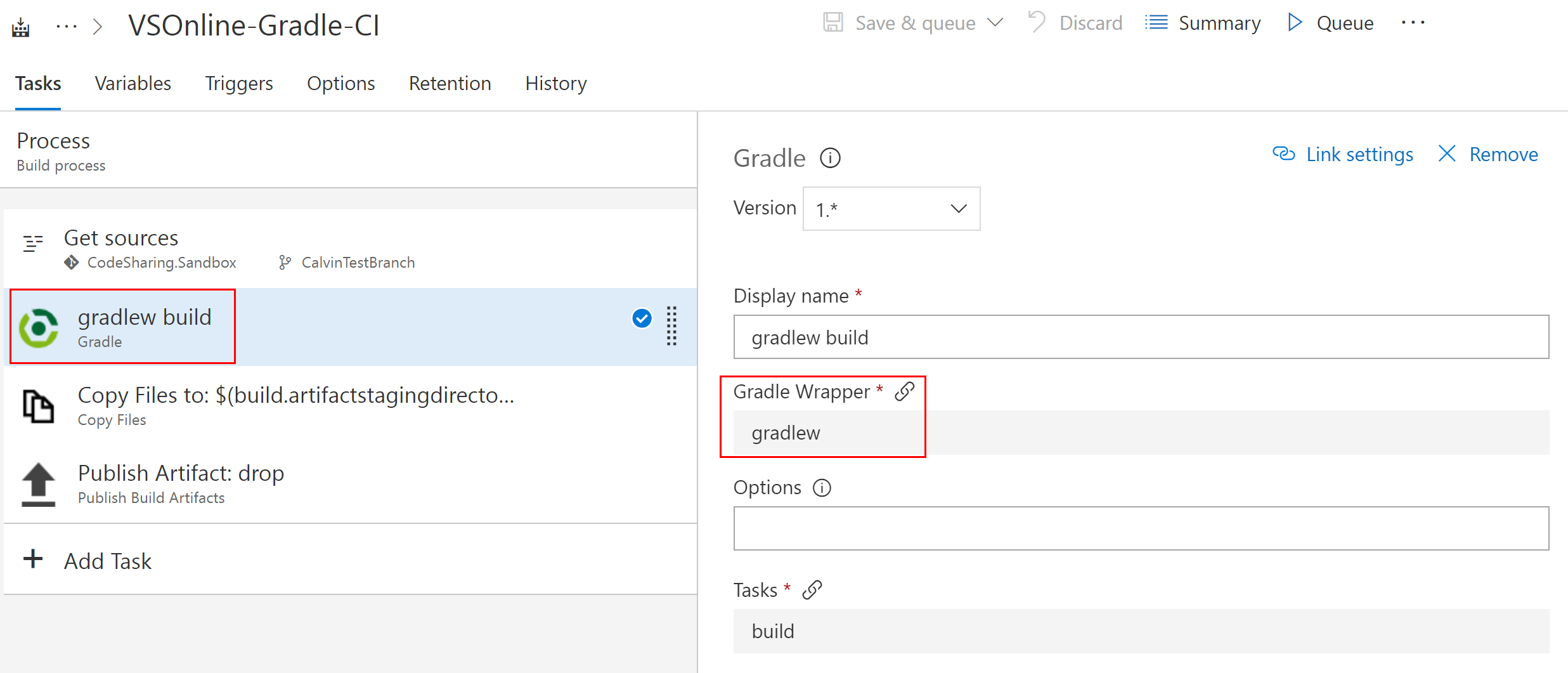 Zrzut ekranu przedstawiający zadanie narzędzia Gradle