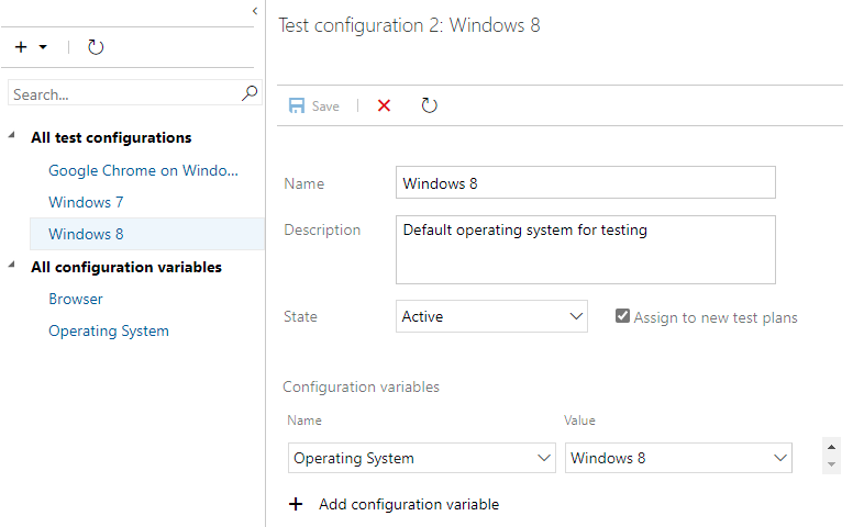 Zrzut ekranu przedstawiający plany testów platformy Azure, centrum konfiguracji