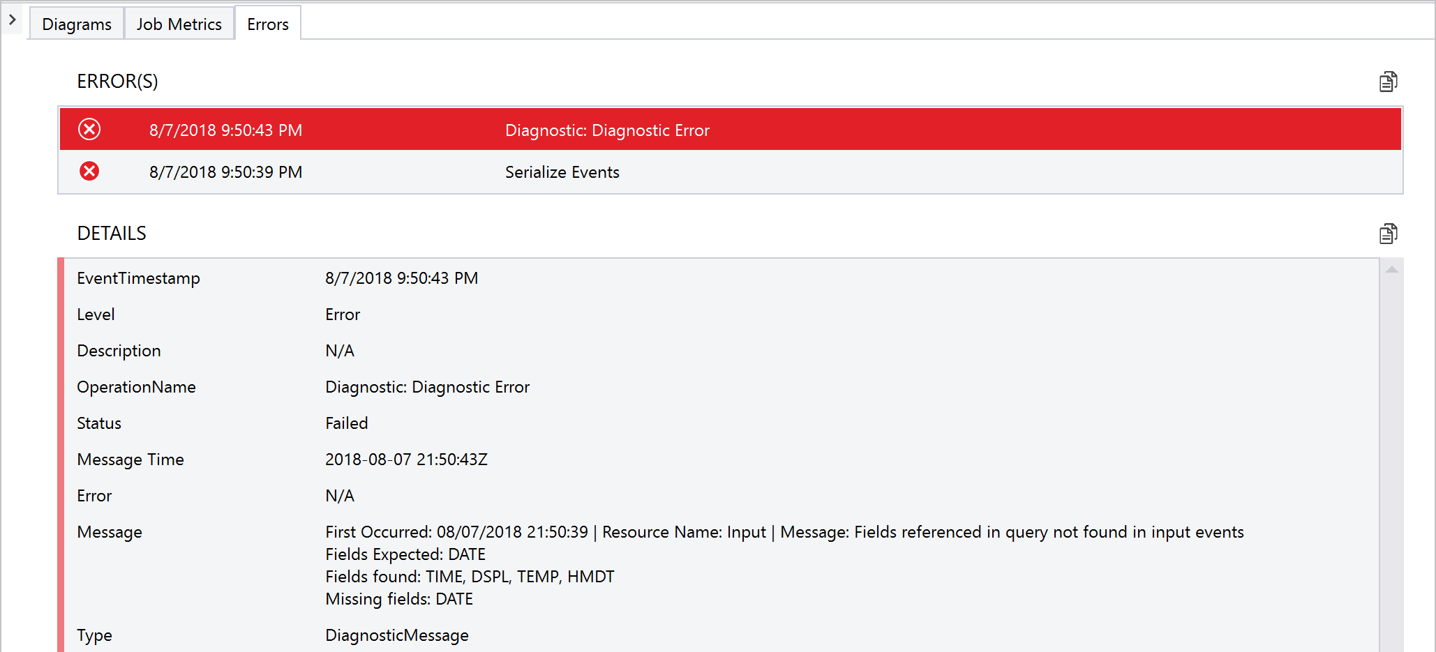 Stream Analytics errors in Visual Studio