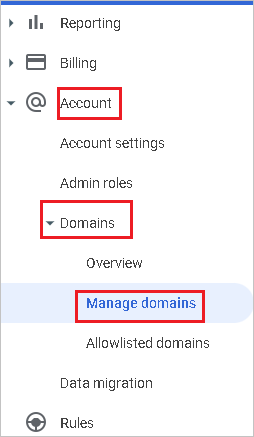 Domeny usługi G Suite