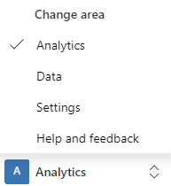 Zrzut ekranu Analytics w lewej nawigacji.