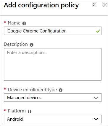 Dodawanie zasad konfiguracji programu Google Chrome