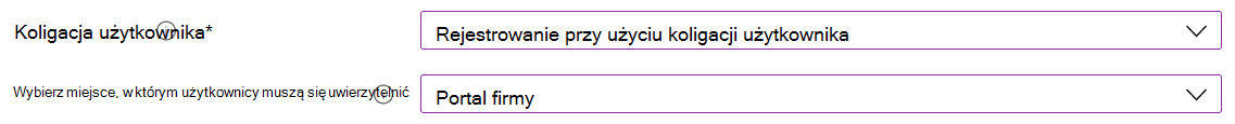 W centrum administracyjnym usługi Intune i usłudze Microsoft Intune zarejestruj urządzenia z systemem iOS/iPadOS przy użyciu programu Apple Configurator. Wybierz pozycję Zarejestruj z koligacją użytkownika i użyj aplikacji Portal firmy do uwierzytelniania.