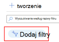 Zrzut ekranu przedstawiający sposób dodawania filtru w celu filtrowania istniejącej listy filtrów w usłudze Microsoft Intune.