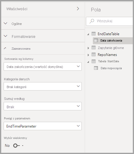 Screenshot that shows configuring more parameters.