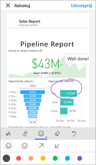 Report with annotations