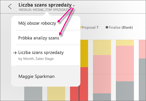 Screenshot of a dashboard, showing pointers to My Workspace and Opportunity Analysis Sample.