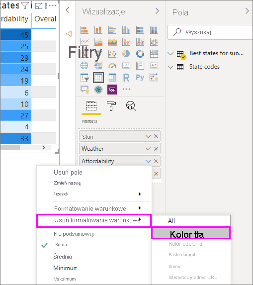 Remove option in conditional formatting menu