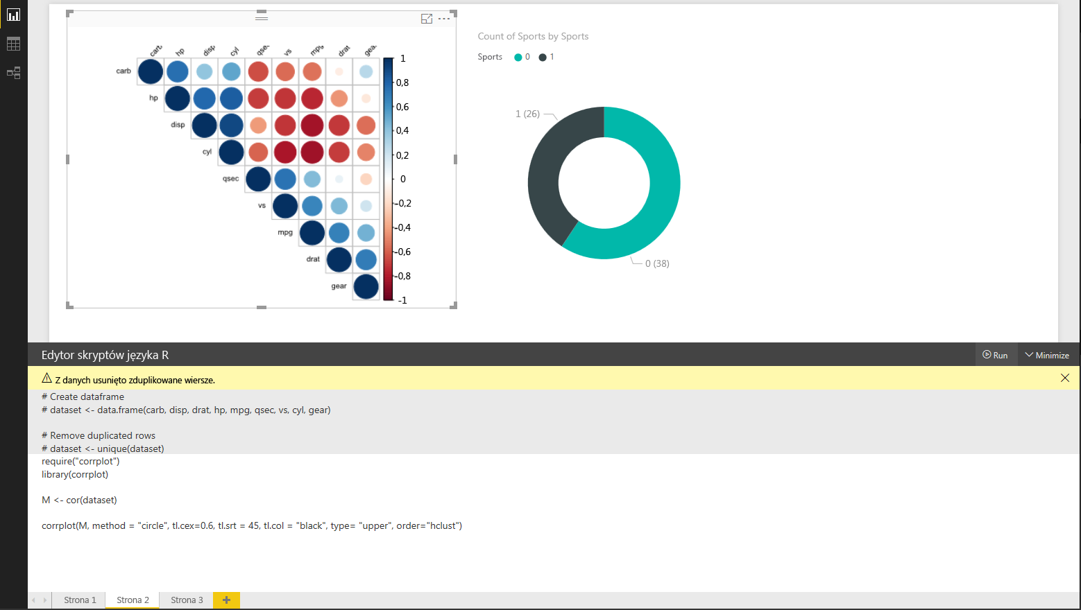 Screenshot of the R visual circle plot example.