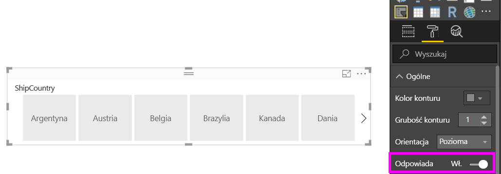 Screenshot shows the slicer is now responsive in Power BI service.