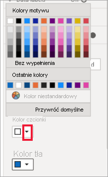 Screenshot of the Font color and Background color options.