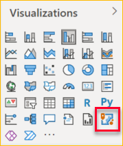 Zrzut ekranu przedstawia ikonę mapy ArcGIS w okienku Wizualizacje.