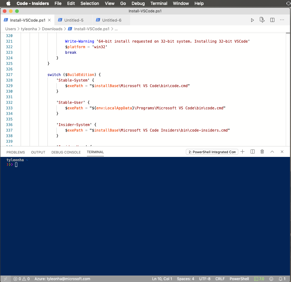 Uproszczony widok programu VS Code