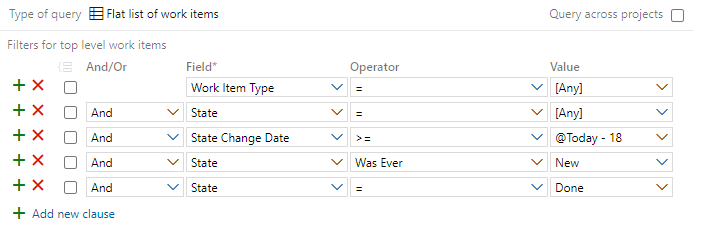 Screenshot of Query Editor to query on State Change Date and State fields