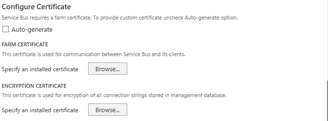 Service Bus Configuration Wizard