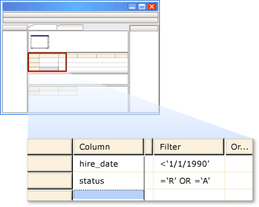 The WHERE clause in the Criteria Pane 3