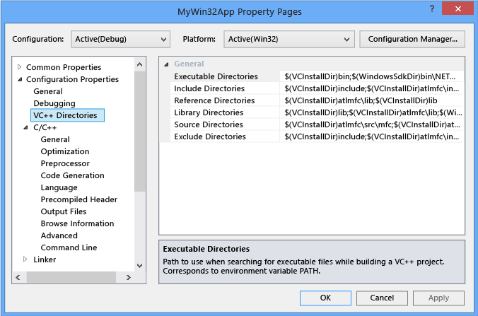 Visual C++ Property Pages