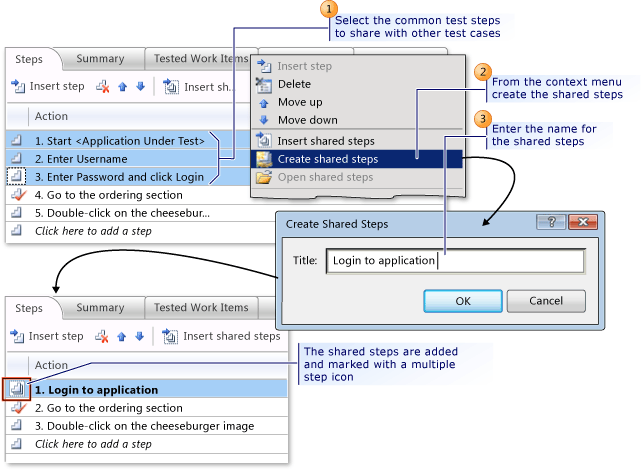 Create Shared Steps