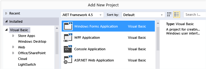 Projekt aplikacji programu Windows Forms