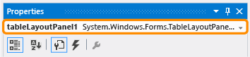 Właściwości okna formant TableLayoutPanel