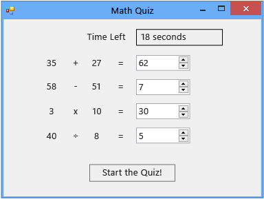 Test Math cztery problemów.