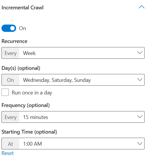 Captura de ecrã a mostrar a definição de configuração de exemplo.