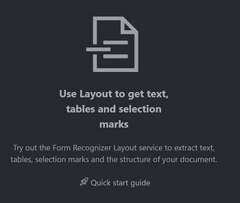 Captura de tela das configurações de conexão para o processo de layout do Document Intelligence.