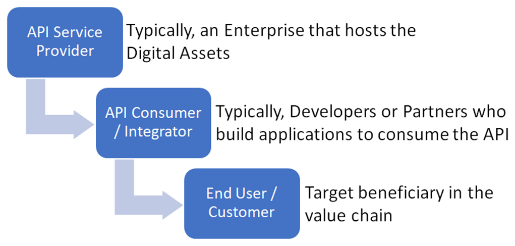 Diagrama que descreve a cadeia de valor API.