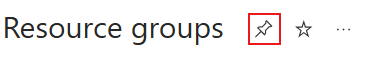 Captura de tela mostrando a opção Fixar para um recurso do Azure.