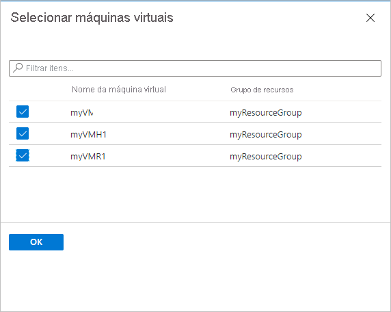 Selecionar VMs criptografadas