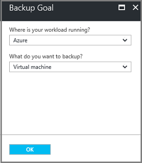 Screenshot shows how to open the backup goal blade.