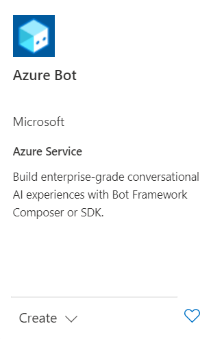 Selecione o recurso de bot do Azure