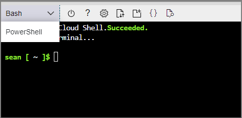 Captura de tela mostrando o seletor do Shell.