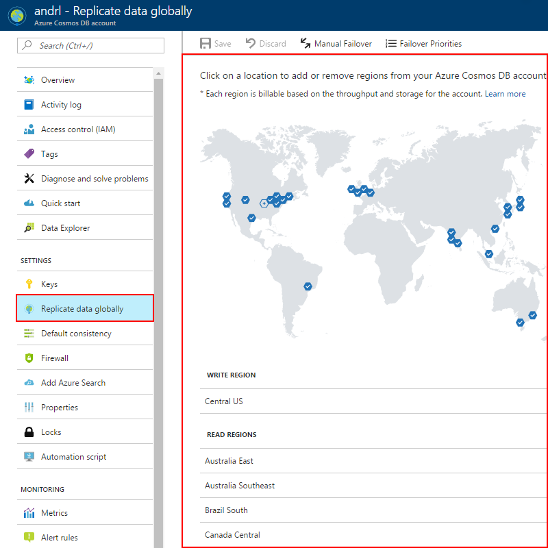 Clicar nas regiões no mapa para adicioná-las ou removê-las