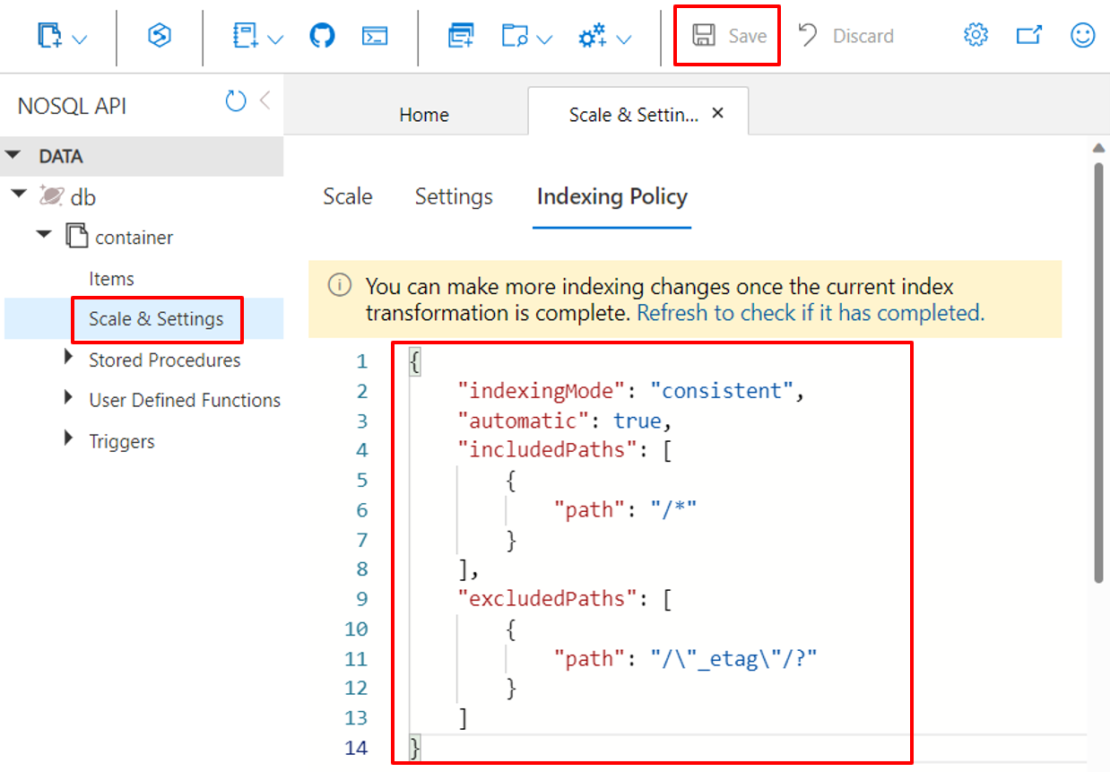 Gerenciar a indexação usando o portal do Azure