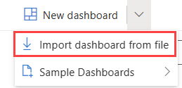 Captura de tela do dashboard mostrando a opção Importar de arquivo.