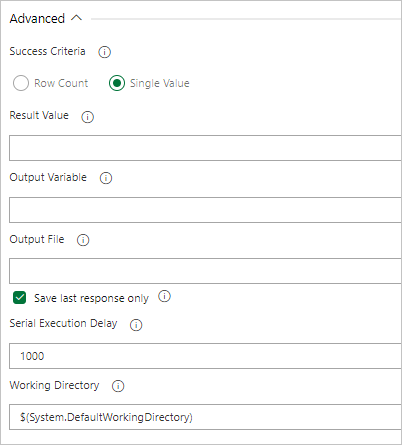 Captura de tela mostrando que a consulta retorna um único valor e define o valor esperado.