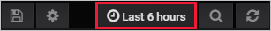 Captura de tela do filtro de tempo padrão das últimas seis horas.
